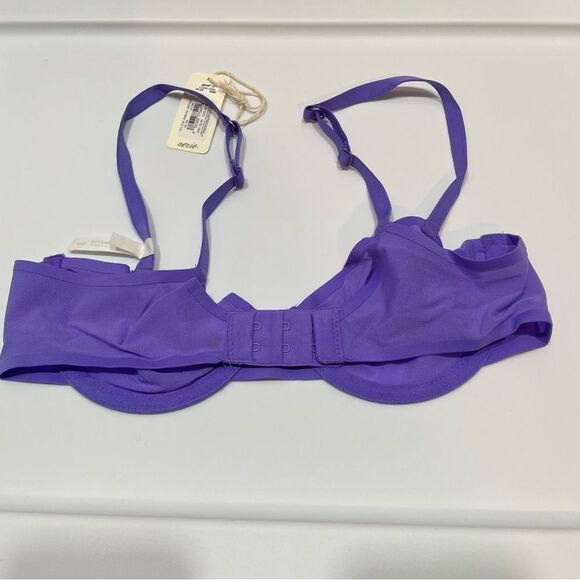 NWT Aerie Smoothez Balconette Mesh Unlined Purple Bra Size 34B - Picture 3 of 7